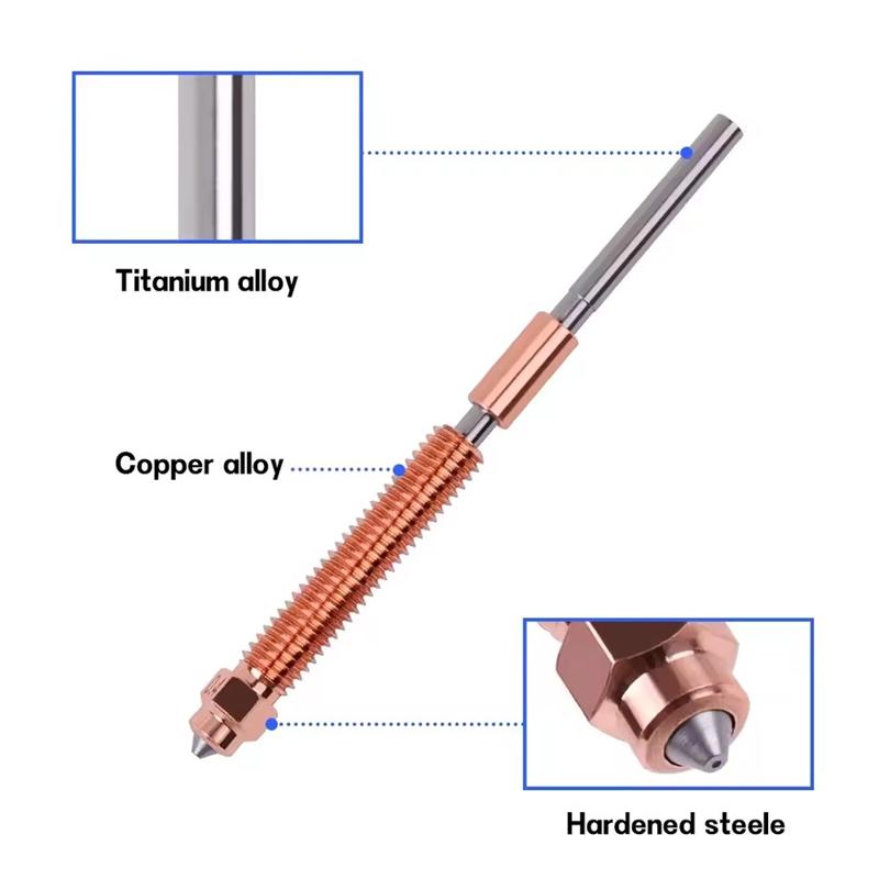 Pièces d'imprimante 3D pour Creality K2 Plus Kit de buse à échange rapide Buse en acier trempé Conception entièrement métallique pour buse d'imprimante 3D K2 Plus