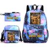 Abstract foreign Shanhaijing children's schoolbag tongtongsahur cartoon primary school student backpack three-piece set L