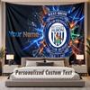 Custom Name Text Tapestry West Bromwich Albion Personalized Polyester Wall Tapestry For Bedroom And Room