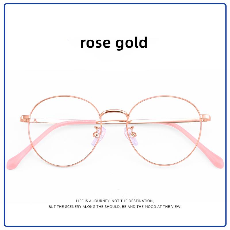 

Titanium Alloy Glasses Frame Men Retro Polygon Prescription Eyeglasses Women Myopia Optical Eyewear reading glasses Anti blue light 0 розового золота