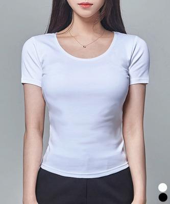 Yuping [U Woman] Super Slim Fit U-Neck Short Sleeve T-Shirt