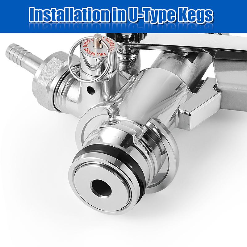 U System Keg Coupler, Draft Beer Keg Tap Coupler U Type Dispenser, Brewing Sankey Kegerator For Creamy Stouts