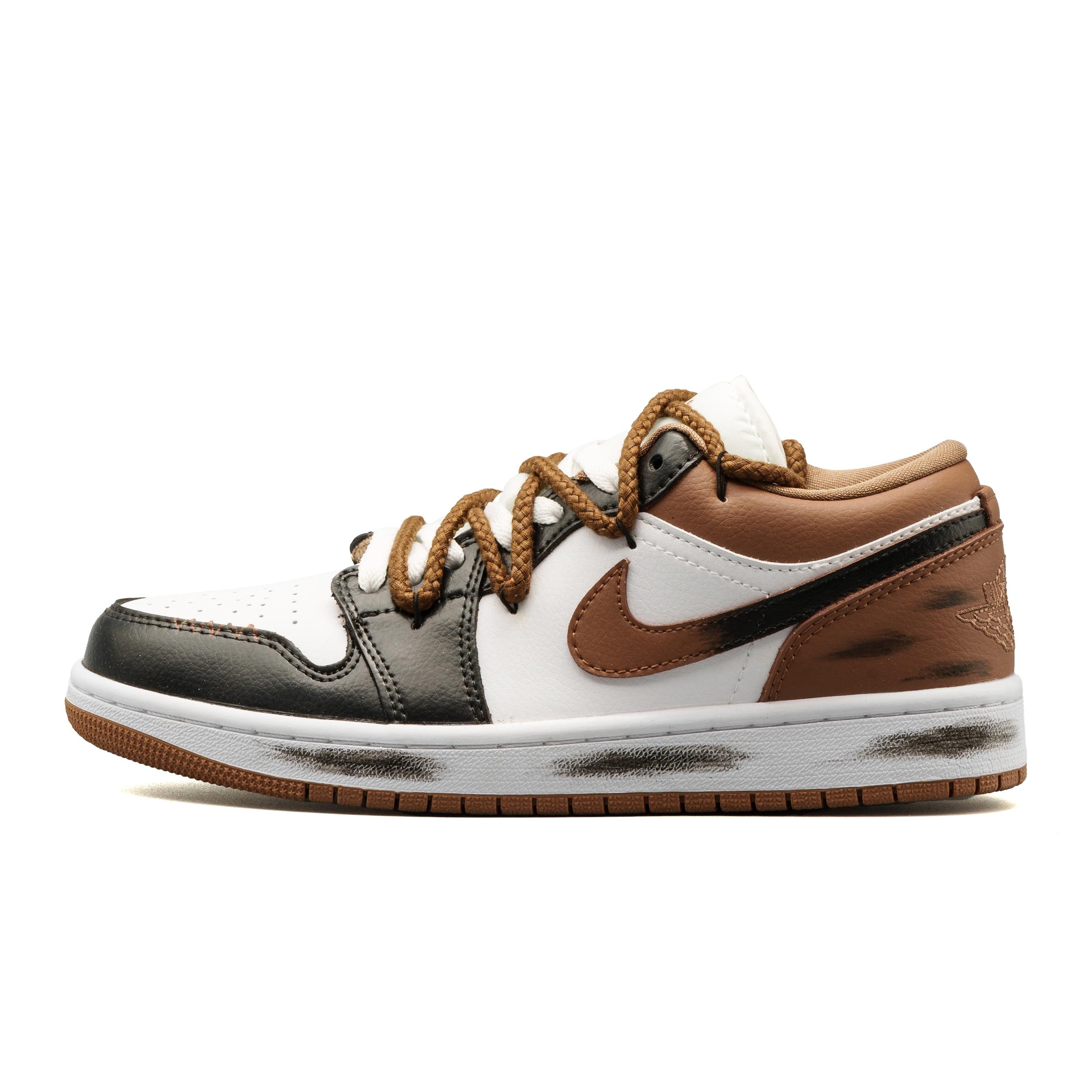 

Jordan Air Jordan 1 Leather Cushioning Low top Vintage Basketball Shoes Unisex Black Coffee DC0774-202(Team-1451 38