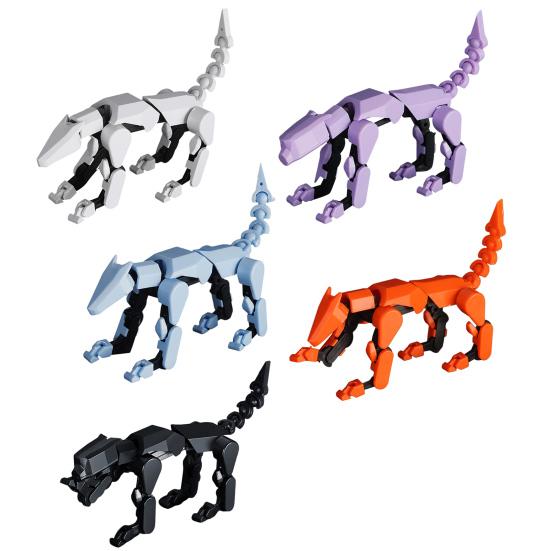 1/5Pcs 3D Printed Robot Dog Figurine Movable Joints Puppy Figure Articulated Animal Model Fidget Toy Home Office Desktop Decoration Ornament