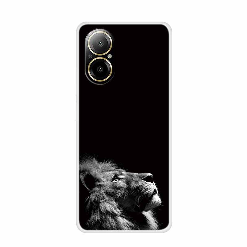 Soft Case For Realme C67 Painting Animals Luxury Silicone Phone Cover for Realme C 67 Protector Transparent Shell Clear Cases
