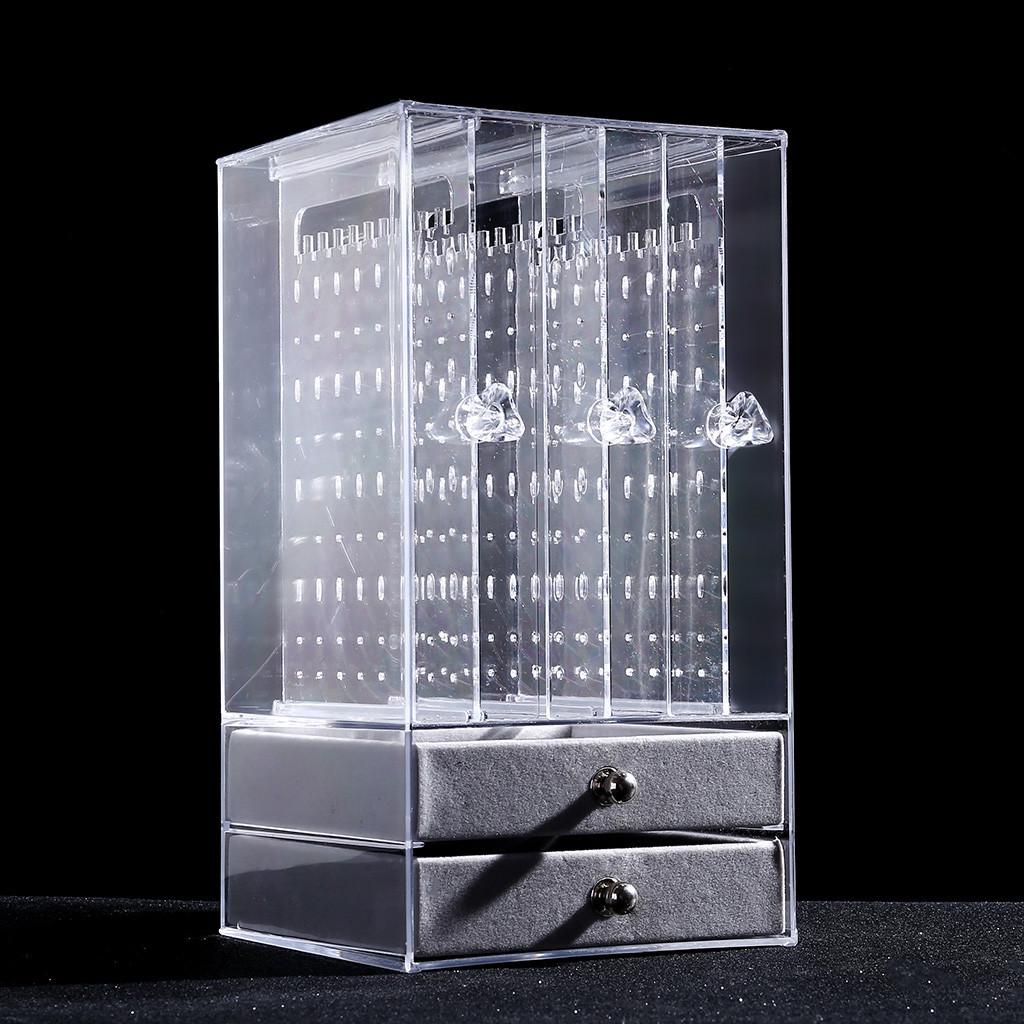 Transparent Makeup Cosmetics Jewelry Organizer Clear Lipstick Cosmetic Brush Box
