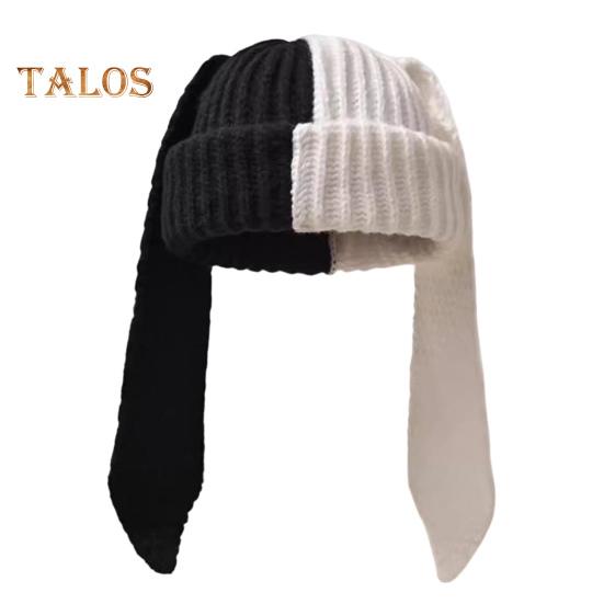 Зимняя вязаная шапка с длинным декором в виде заячьих ушей — фото 14