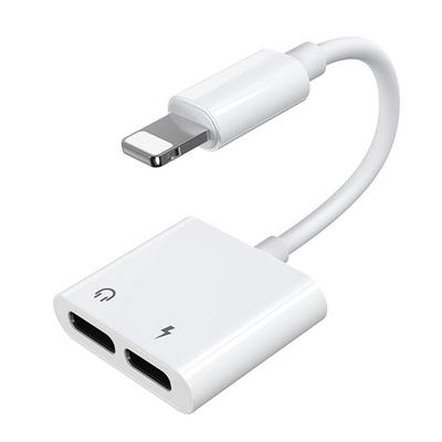 iPhone Lightning 2x Lightning Headphone Splitter Adapter White