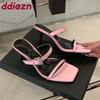 Mode Sexy Damen High Heels Sandalen Schuhe Weibliche Slipper Schuhe Mode Seide Damen Dünne Absätze Sandalen Schuhe Pantoletten Pumps