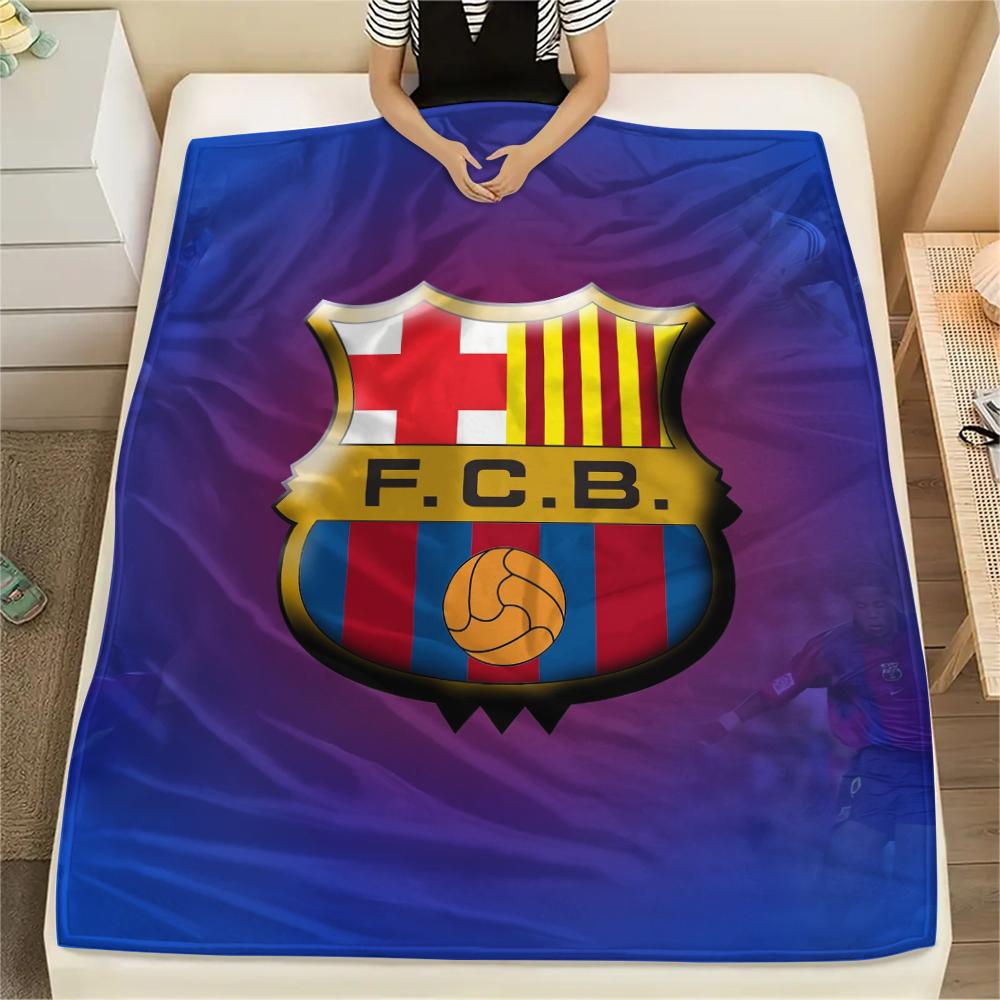 Barcelona team logo,pattern Flannel Blanket, High quality Comfortable for All Seasons, Home Decor, Warmth and Comfort, Perfect for Gifts.