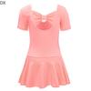DX-Dance Kostüm Kinderkostüm Frühling Kurzarm Mädchen Schleife Ballettkleid Mädchen