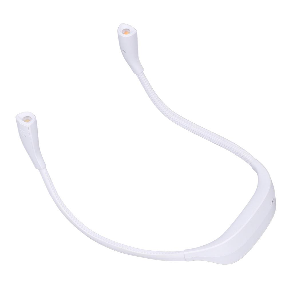 Neck Book Light USB Rechargeable Portable LED Neck Hanging Lamp for Reading RepairmentWhite