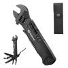 19-In-1 Multifunctional Tool Wrench - Compact and Durable Aluminum Alloy with Pliers, Wire Pliers, Saw, Bottle Opener, Etc. - Black