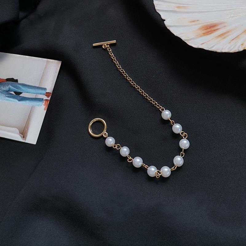 Japan and South Korea Simple Imitation Pearl Splicing Bracelet Asymmetrical Fashion Bracelet Internet Celebrity Ins Style Bracelet Women's Bracelet