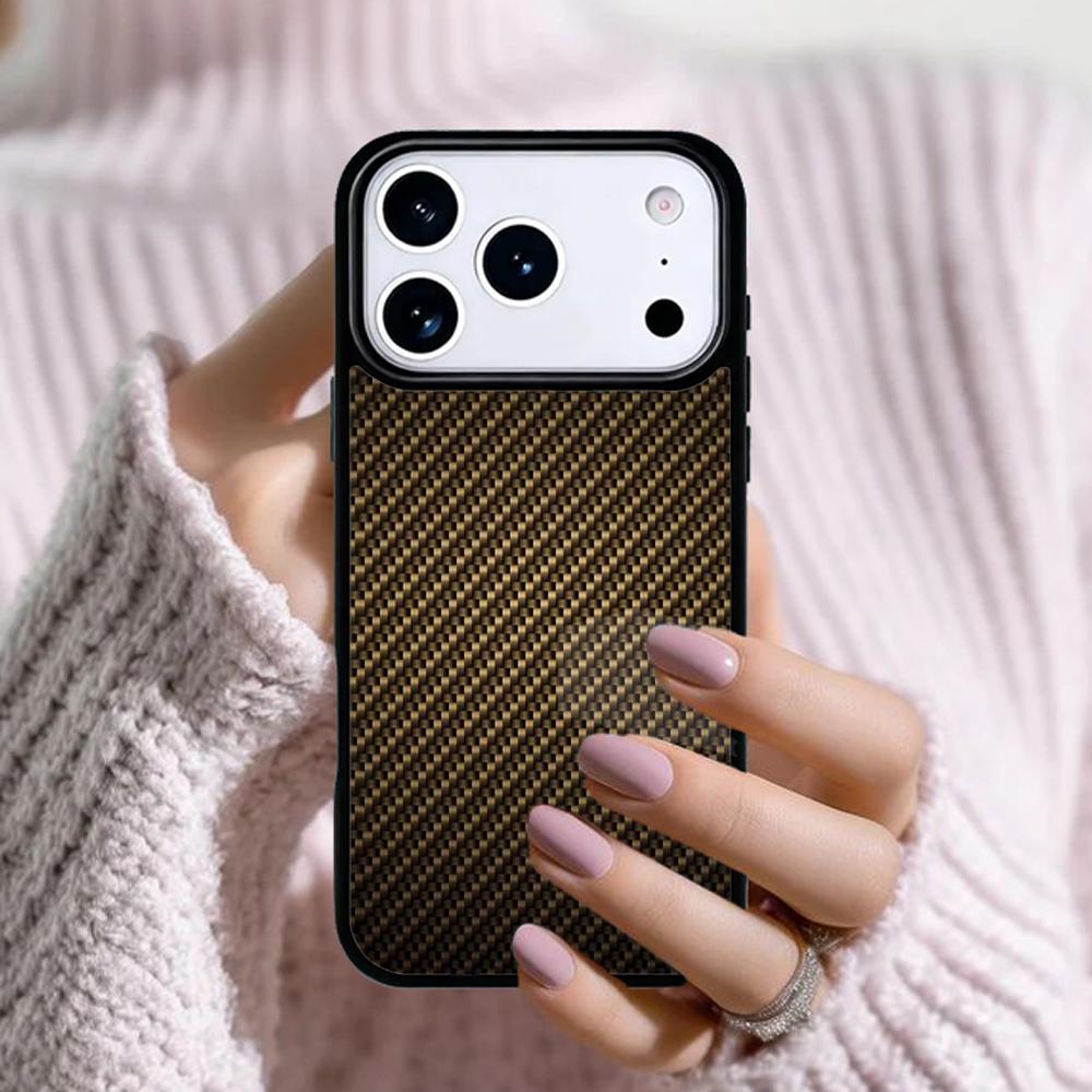 Carbon Fibre Effect Pattern Phone Case For Apple iPhone 17 Air 16E 15 14 Plus 13 12 11 Pro Max Mini Funda Cover