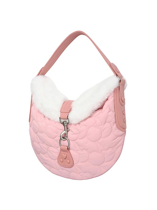 Kirsh Cherry Quilted Fur Handbag [Pink]