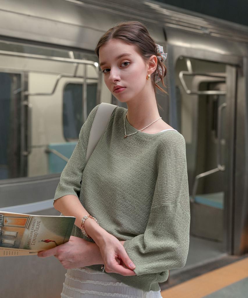 PIGMENT Cool Air Raglan R-Neck Knit (Tdsw260507)