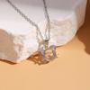 Women's Silver Titanium Steel Necklace with Micro-Inlaid Zircon - Elegant, Durable Clavicle Chain Jewelry