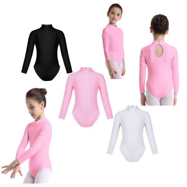 Girls Ballet Dance Dress Kids Gymnastics Long Sleeved Stretchy Jumpsuit Costume Girls Ballet Dance Dress Kids Gymnastics Long Sleeved Stretchy Jumpsuit Costume
