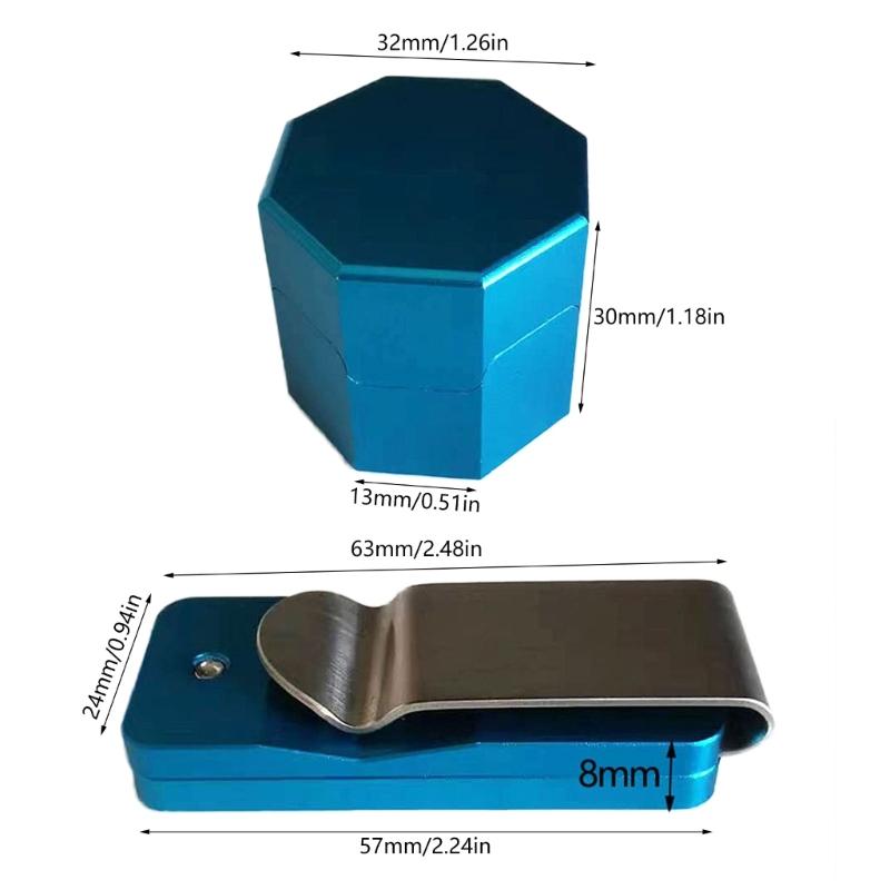 Pool Chalks Holder Magnetic Billiard Cue Chalks Holder with Aluminum Belt Clip