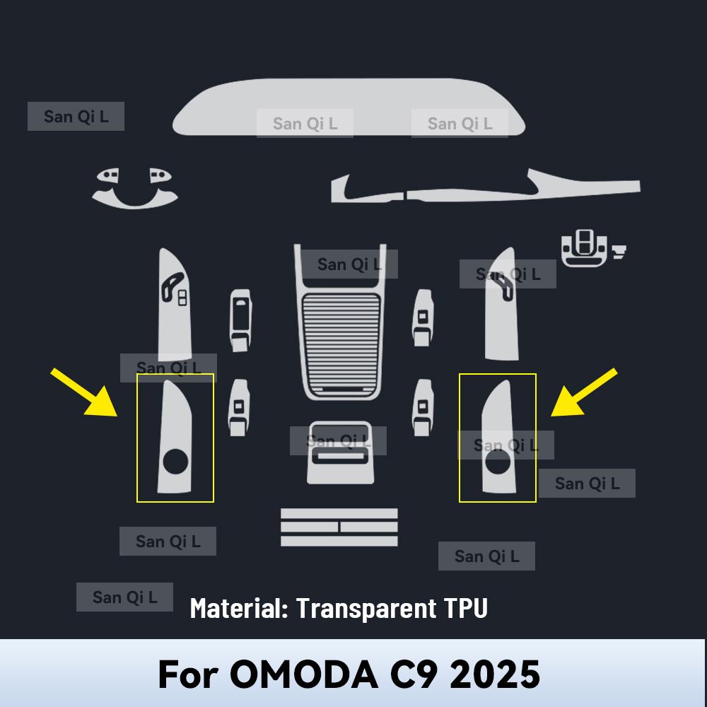 For OMODA C9 2025 TPU Car Navigation Screen Film Central control Protective Sticker Anti-scratch Interior Accessories