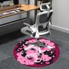Gothic Lolita Chair Mat Round Carpet - Gothic Pink and Black Decorative Rug for Home Office Living Room Bedroom Sofa Gift0471b