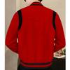 2025 European and American Men's Trendy Autumn and Winter Patchwork Buttoned Baseball Jacket Cardigan Coat