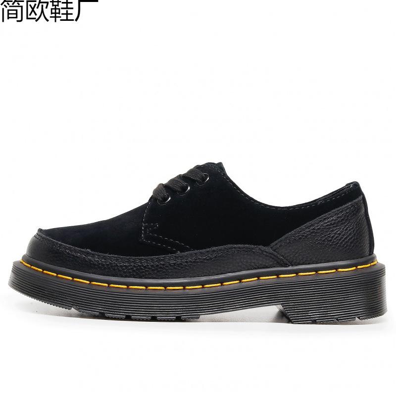 

Litchi Pattern Stitching Anti-Velvet Leather Low-Top Small Leather Shoes Women s Top Layer Genuine Leather British Large Short Boots Round Toe Order contact customer service