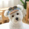 Adjustable Dog Sun Hat with Sunglasses Korean Style Dog Sports Hat Beach Activities