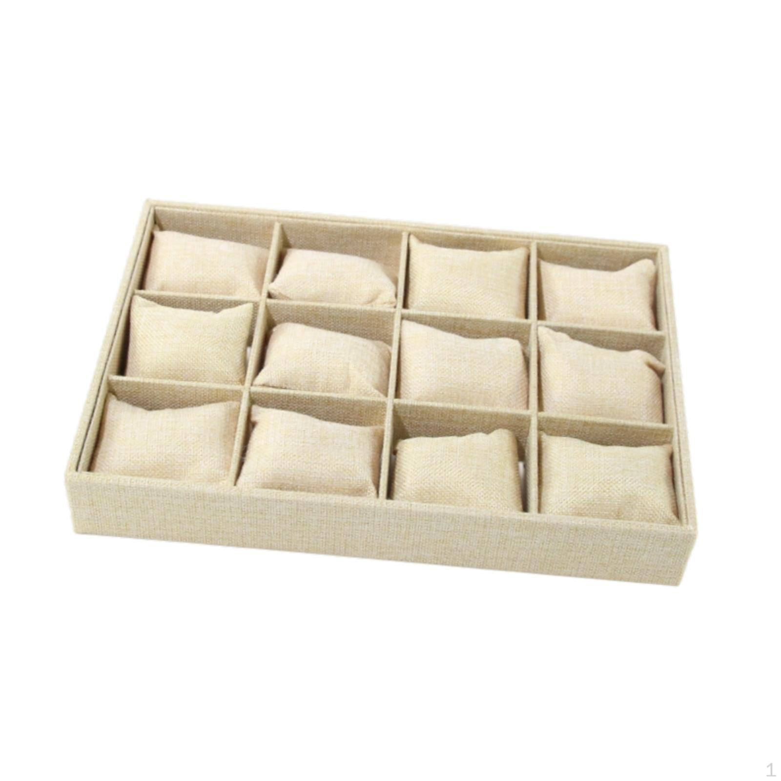 

Часы Ювелирные изделия Браслет Лоток Дисплей Органайзер для ящика Стильный 12 Лен