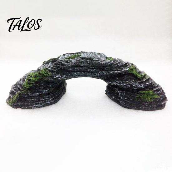 Aquarium Turtle Accessory Basking Platform, Rock Look Resin Baby Tortoise Climbing Ramp, Non-toxic Dock Arched Reptiles Resting Terrace for