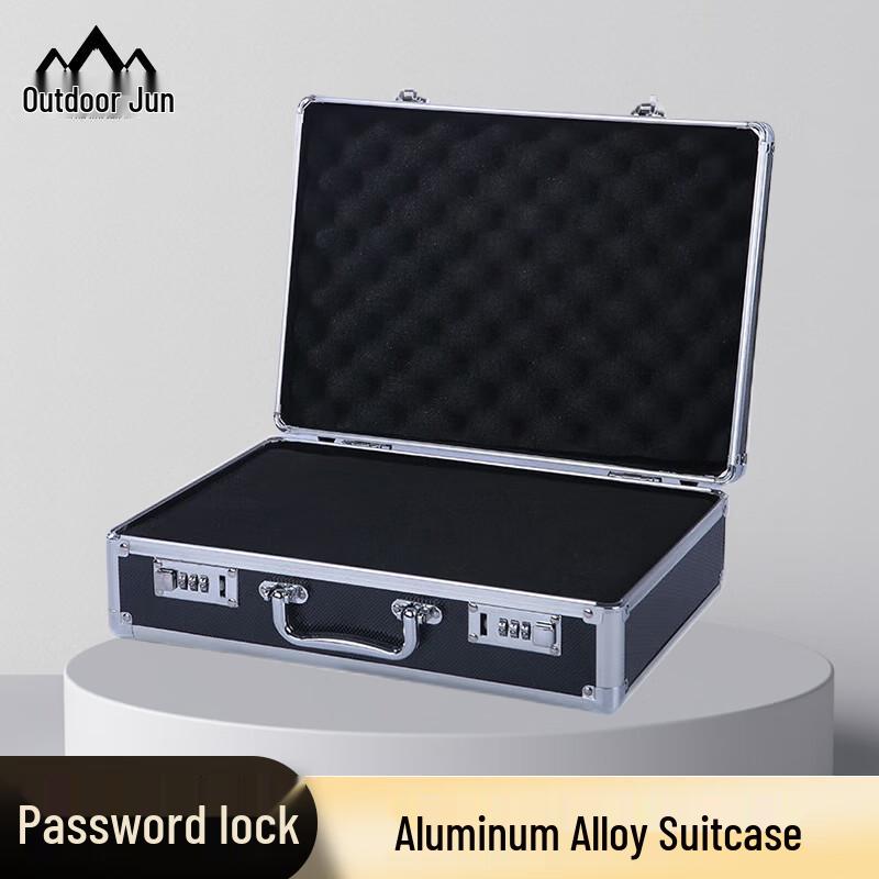 Portable Aluminum Alloy Hard Case Padded Black