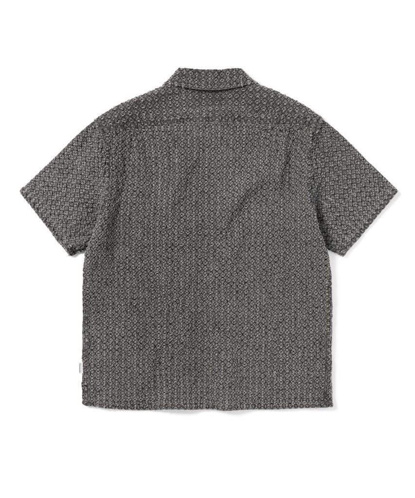 THISISNEVERTHAT Damaged Denim Zip S/S Shirt Gray