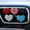 Car Air Outlet Perfume Clip Heart-shaped Rhinestone Car Air Conditioning Air Vent Decoration Perfume Clip Auto Accessories