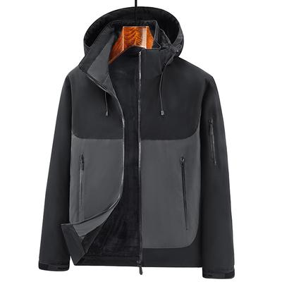 Nueva chaqueta de exterior para hombre, ropa de invierno a prueba de frío, chaqueta de gran tamaño, resistente al viento y al agua, abrigo de terciopelo y algodón grueso