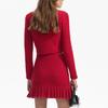 Self-Portrait Single-Breasted Round Neck Solid Color Long Sleeve Jacket Cropped Top Women jackets Burgundy SWF351M01400