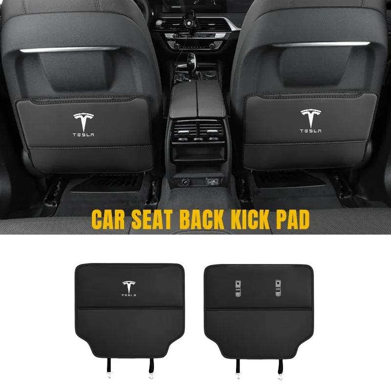 Car Sticker 2025 New Tesla 1pcs Car Seat Back Protection Child Anti-Kick Anti-fouling Cushion Cover Stowable Pad for Tesla Model