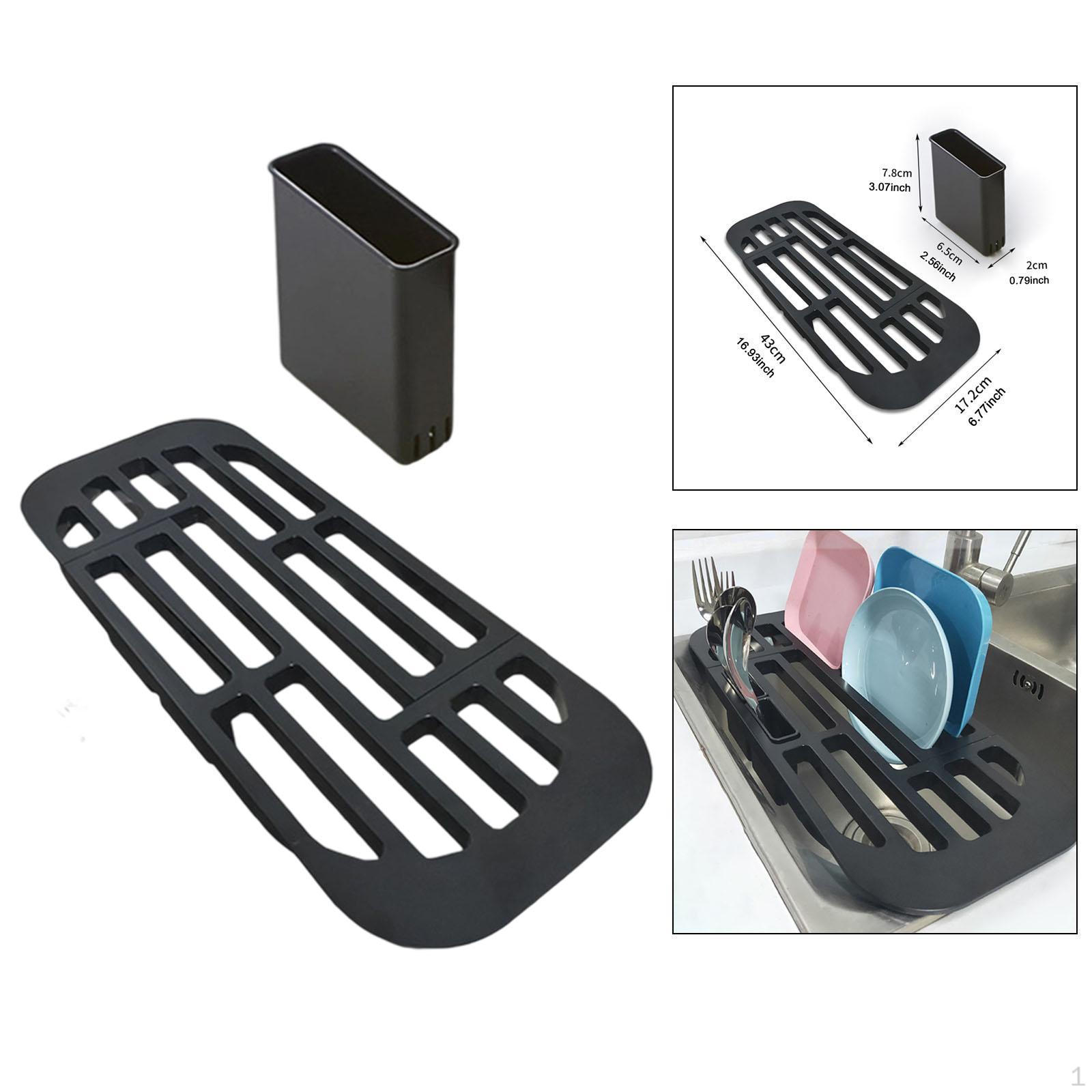 

Kitchen Drain Tray Dish Drainer Retractable Multifunctional білий