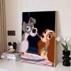 Disney Diamond Painting The Pasta Kiss Scene From Lady and The Tramp Cute DIY Rhinestone Mosaic Cross Stitch Kit  Embroidery Gift for Home Decor