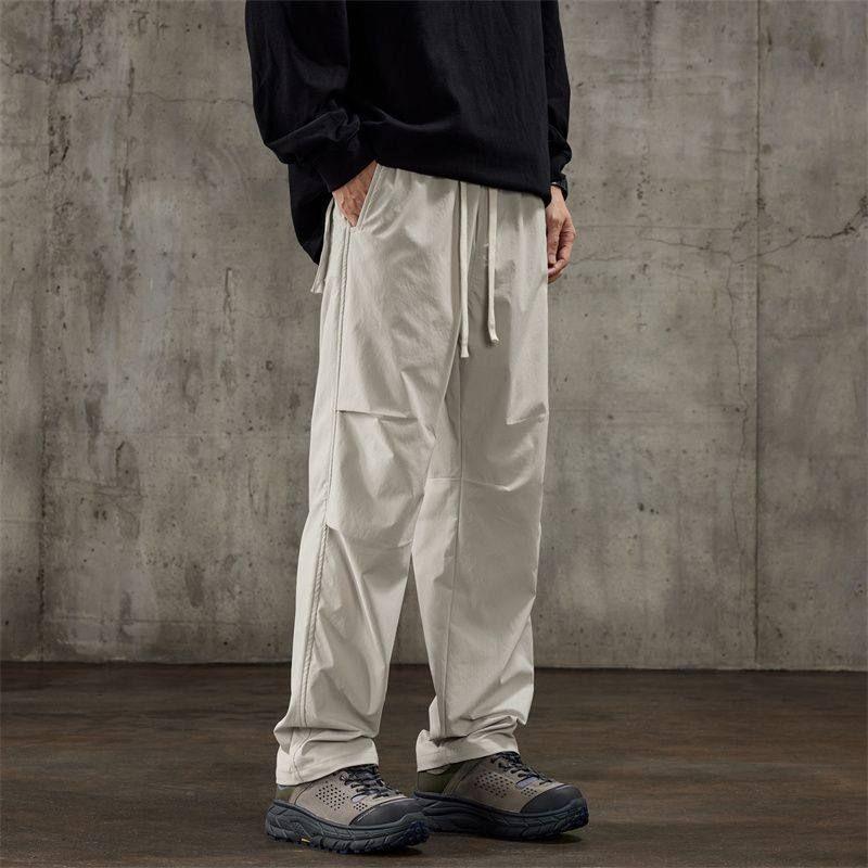 Men's Outdoor Hiking Pants, Spring and Autumn, Loose Fit, Breathable, Wide-Leg, Functional, Trendy Casual Pants