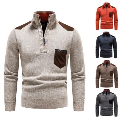 Herbst- und Winteroberteile Herren Stehkragen Verdickter Pullover Strickpullover Übergröße Strickoberteil Herren