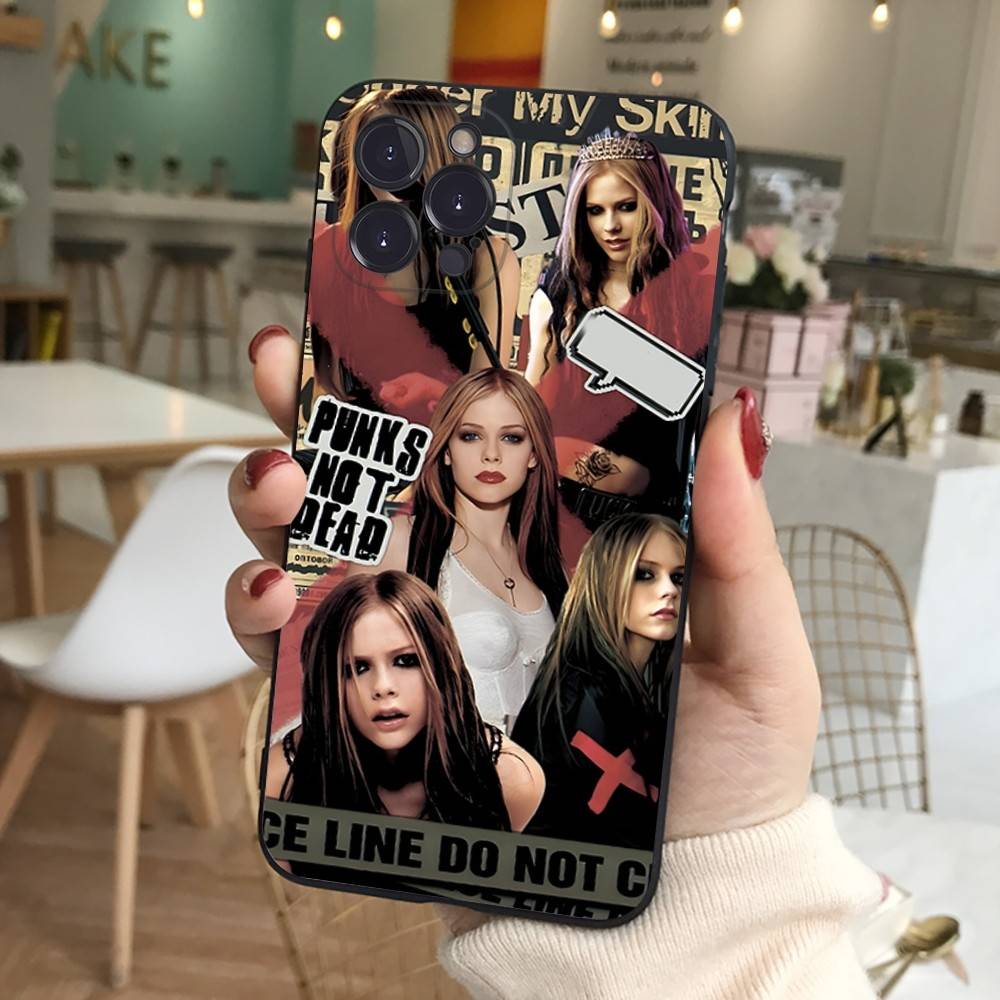 Avril Ramona Lavigne Phone Case For Iphone 16 15 17 13 14 12 11 Pro Max Plus Black Shell Cover Case