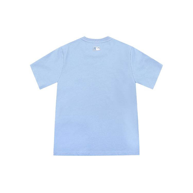 MLB Base Logo T Shirts Unisex Light Blue Crew Neck Moderate Straight Fit 31TSN1131-50S
