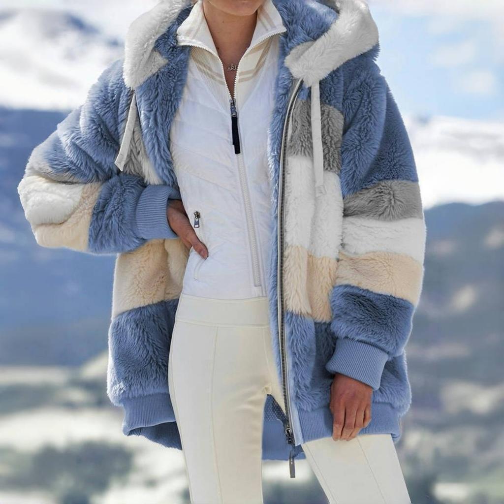 Women's Plus Size Long Teddy Bear Coat Warm Thickening Fleece Faux Fur Coat Plush Teddy Coat Women's Coat