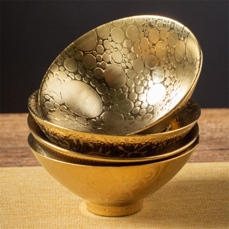 Ceramic Gold Glaze Kung Fu Tea Cup – Handmade Porcelain Small Bowl for Office