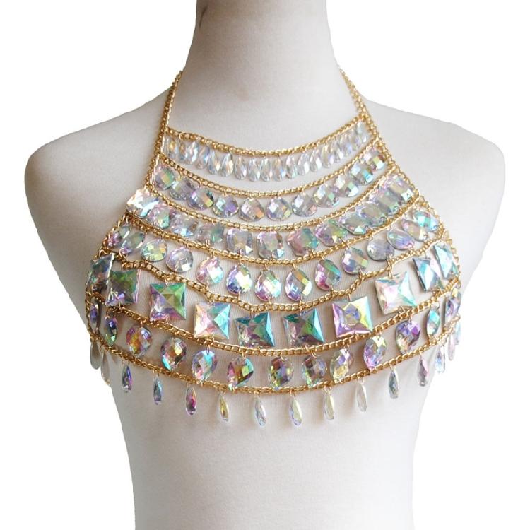 Simple Rhinestone Body Chain Crystal Bikini Bra Body Chain Jewelry Sexy Chain