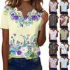 Sommer Oberteile für Damen Knopfleisten Blusen für Damen Elegant Lässig V-Ausschnitt T-Shirts