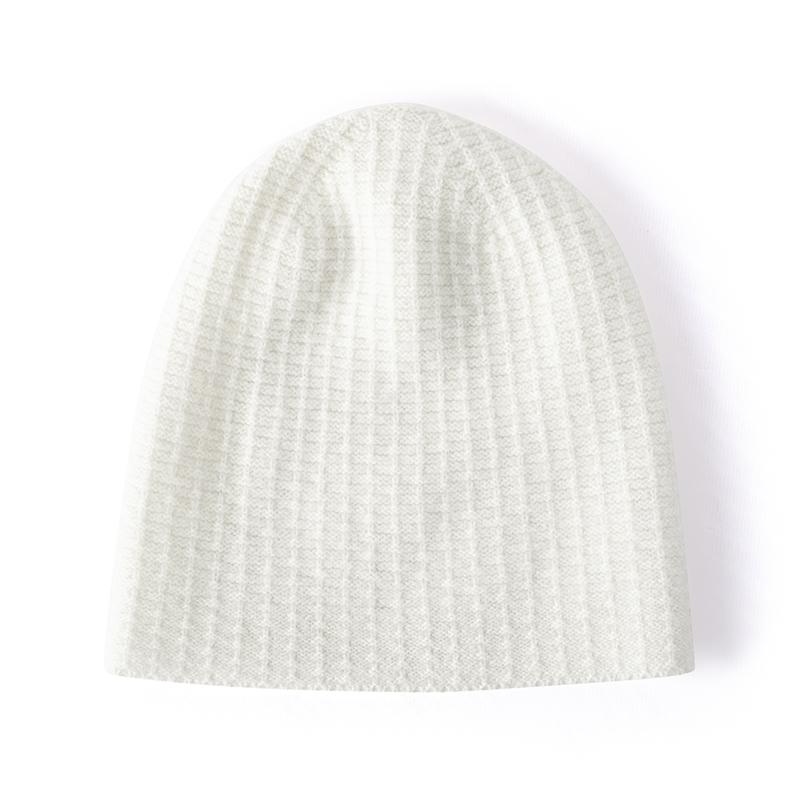 Women 100% Pure Cashmere Beanie Hat Rib Knit Solid Color Winter Warm Soft Slouchy Skullies Cap Cold Weather Accessory