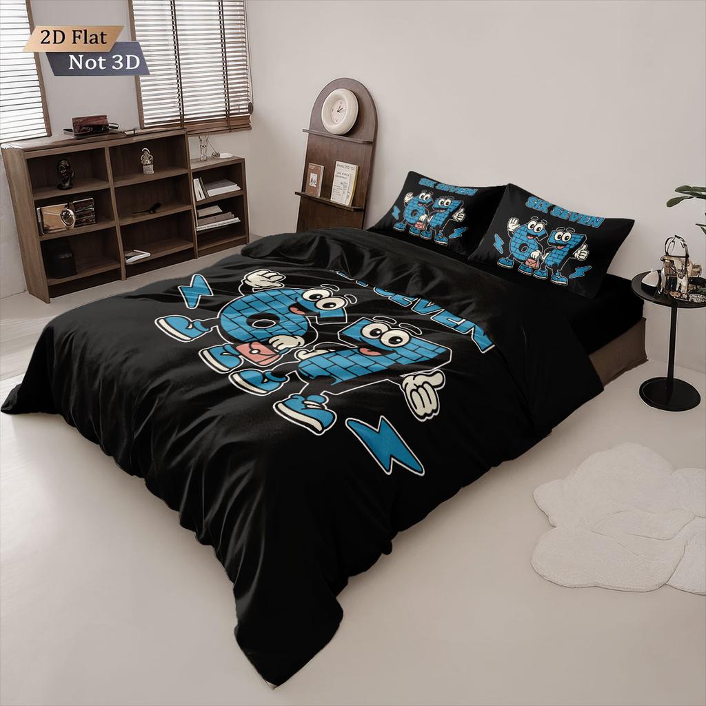 Set di 3 Copripiumini Divertenti con Stampa Elemento 67, Senza Imbottitura, Multitaglia, Decorazione Letto Camera da Letto, Comodo e Lavabile in Lavatrice