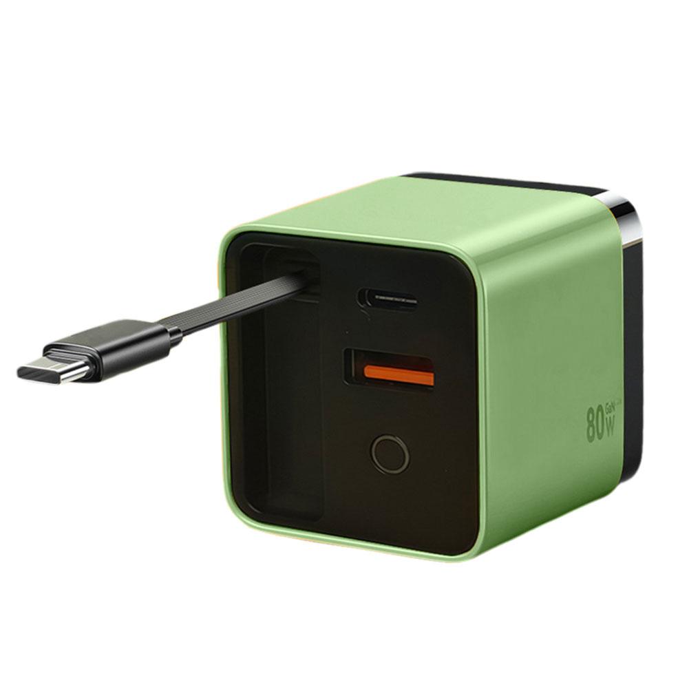 

3 in 1 GaN Charger Scalable 80w Max Fast Charger Module with Type C Cable and 2 USB Ports Bundle 3&9v